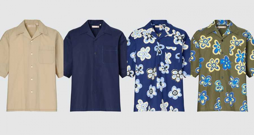UNIQLO男裝MARNI寬版開領襯衫(短袖)／990元（圖／品牌提供）