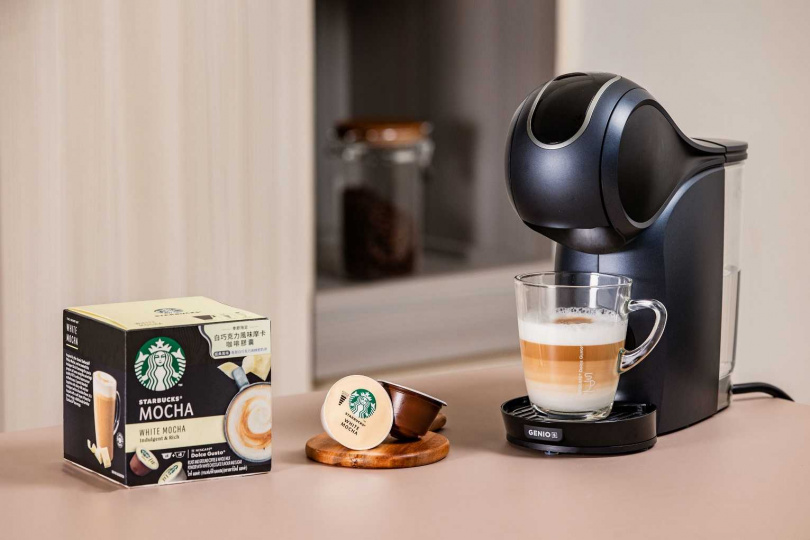 「星巴克白巧克力風味摩卡咖啡膠囊（適用雀巢多趣酷思膠囊咖啡機）」這款風味咖啡香氣豐富、口感圓潤平衡。