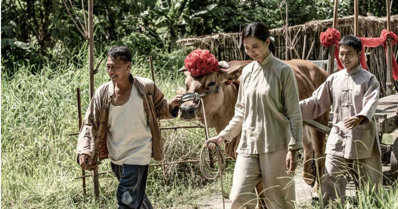 《牛車來去》劇中飾演佃農一家的游安順、安心亞、蔡昌憲皆入圍金鐘。（圖／HamiVideo）