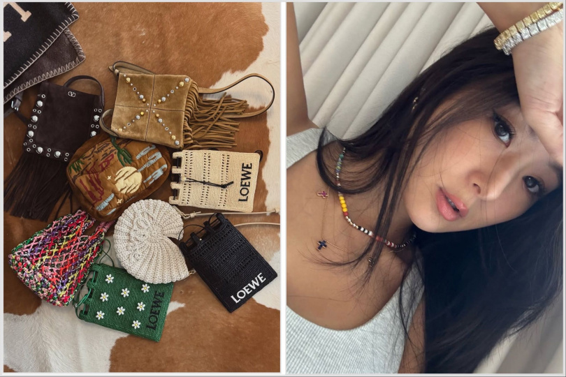 孫芸芸曬出自己所有的編織包,實在太可愛啦!(圖/取自孫芸芸 ig)