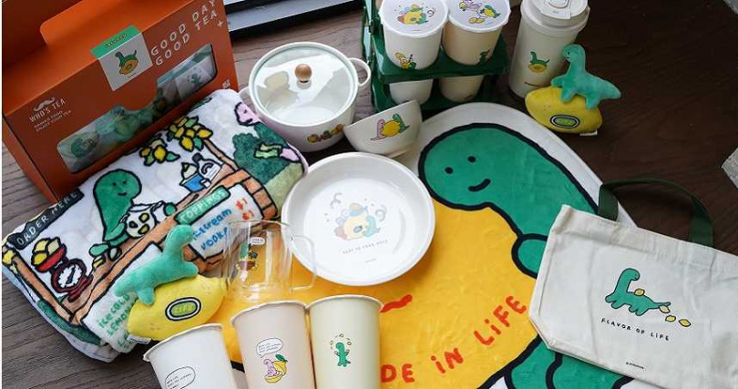 WHO'S TEA鬍子茶、敝姓鍋兩品牌與IP「JOGUMAN」合作推出一系列餐具與生活用品。（圖／魏妤靜攝）