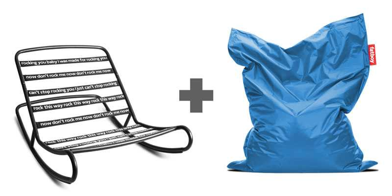 懶人沙發能與 Rock n Roll Lounger懶人沙發搖椅相互組合起來使用（圖／品牌提供）。