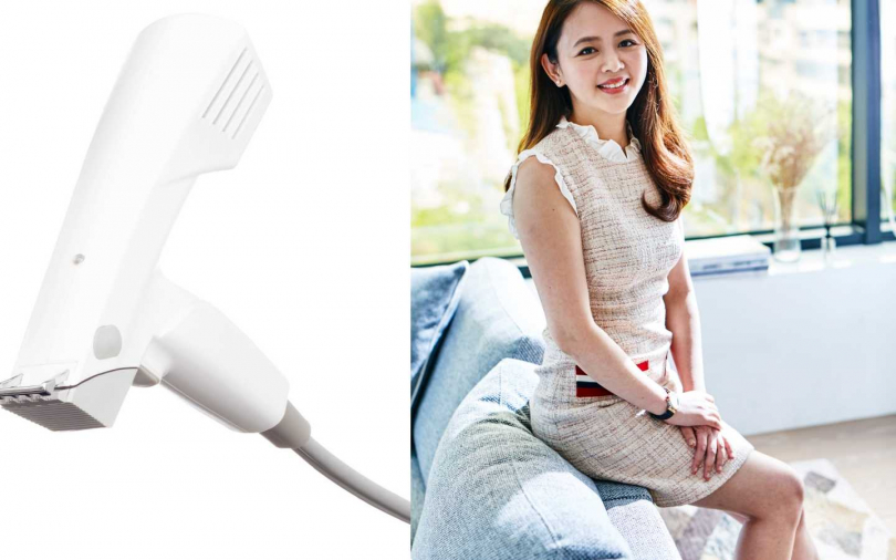 沃醫學執行長黃千容自己目前最愛的療程就是左邊那台魔方電波,讓她看起來像28歲美少女。