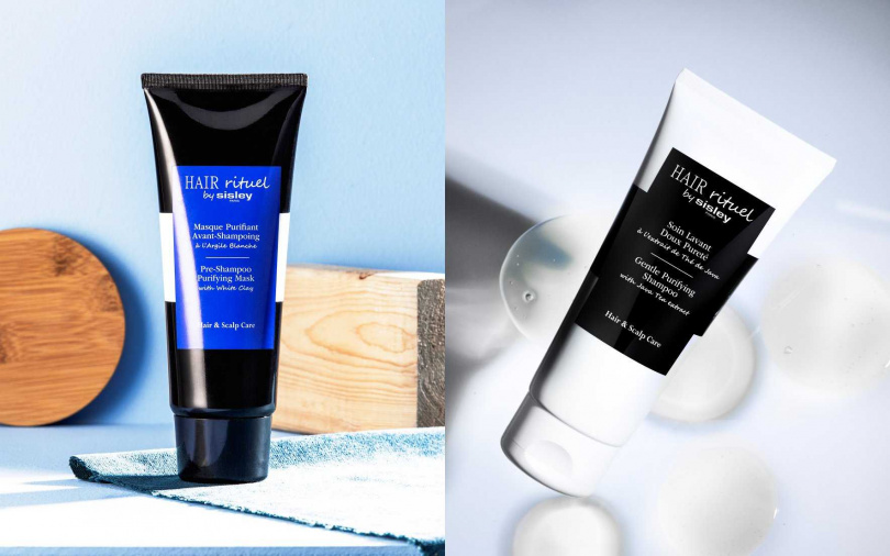 Hair Rituel by Sisley專為亞洲易潮濕的髮肌打造最強控油組合「賦活重升深層潔淨髮精露」+「賦活重升極淨喚活洗髮精」,實現真正的蓬鬆清爽感。(圖/品牌提供)