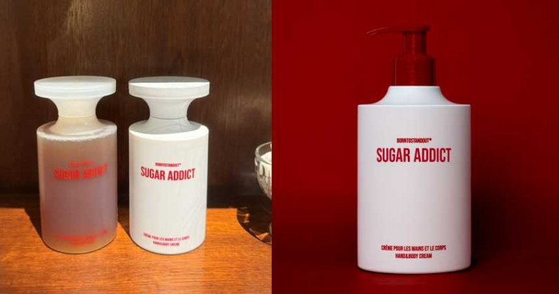 香氣結合糖、肉桂、可可與蘭姆酒，展現甜點般的香氣風格，潔膚乳搭配胺基酸系潔淨配方，身體乳則延續甜秘密香氣，質地柔滑，含植物油與維生素E等滋潤成分，適合沐浴後塗抹。 BORNTOSTANDOUT 甜秘密潔膚露 350ml / 1,780元秘密潔膚露 350ml / 1,780元（圖／品牌提供、黃筱婷攝）