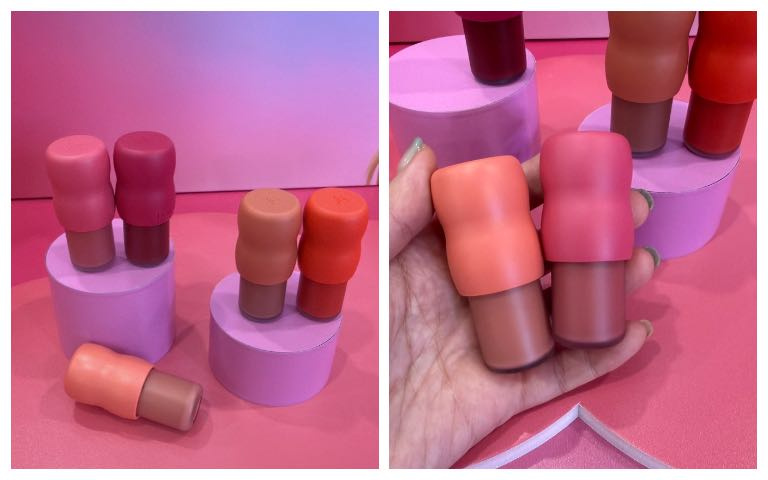 Benefit雲朵空氣腮紅棒Play Daze6ml / 1,360元。右:慵懶粉和午後杏是主打色。(圖/tingting攝)