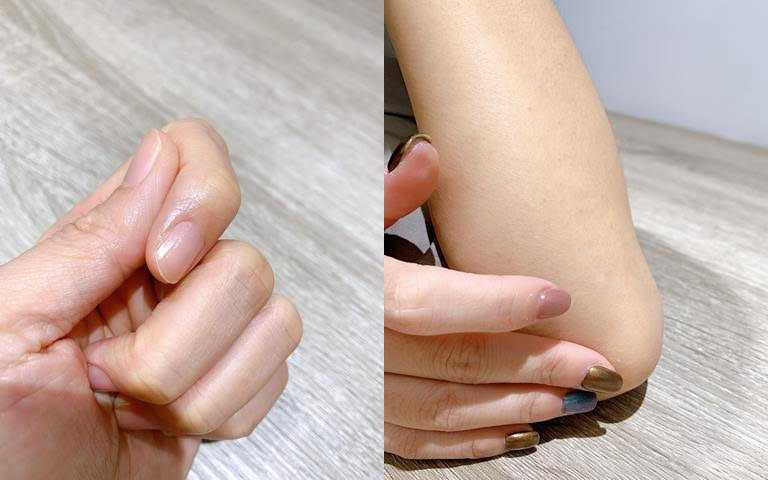   指緣、手肘這些很容易被忽略的細節，就交給平衡柔膚凝膏幫妳隨時細心呵護。(圖／吳雅鈴攝影)  