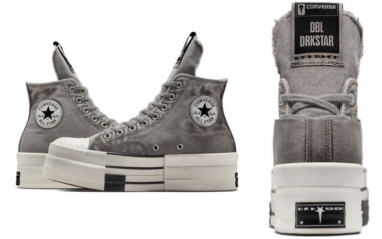 Converse x DRKSHDW DBL DRKSTAR休閒鞋(A06755C水泥灰)/5,780元（圖／品牌提供）