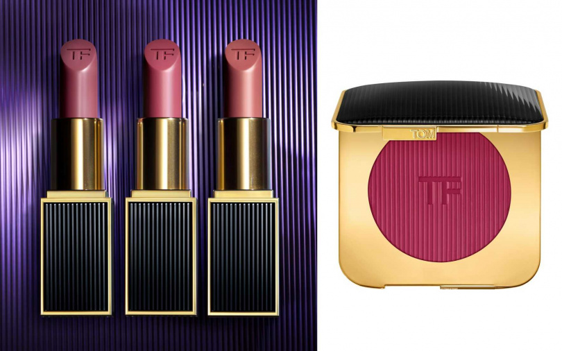 TOM FORD經典黑蘭花限定版設計師唇膏#01、#151、#19/2,200元、TOM FORD經典黑蘭花限定版頰彩霜#01/2,450元(圖/品牌提供)