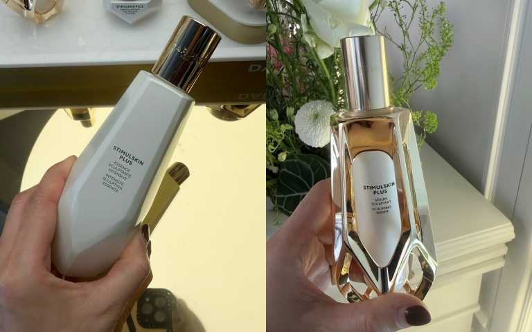 DARPHIN 深海翡翠蘊活前導精粹150ml / 4,500元、DARPHIN 深海翡翠蘊活緊塑精華30ml 典藏版14,500元、永續版12,300元。（圖／黃筱婷攝）​