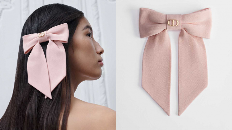 Dior Twist粉色大蝴蝶結髮夾/22,500元(圖/品牌提供)