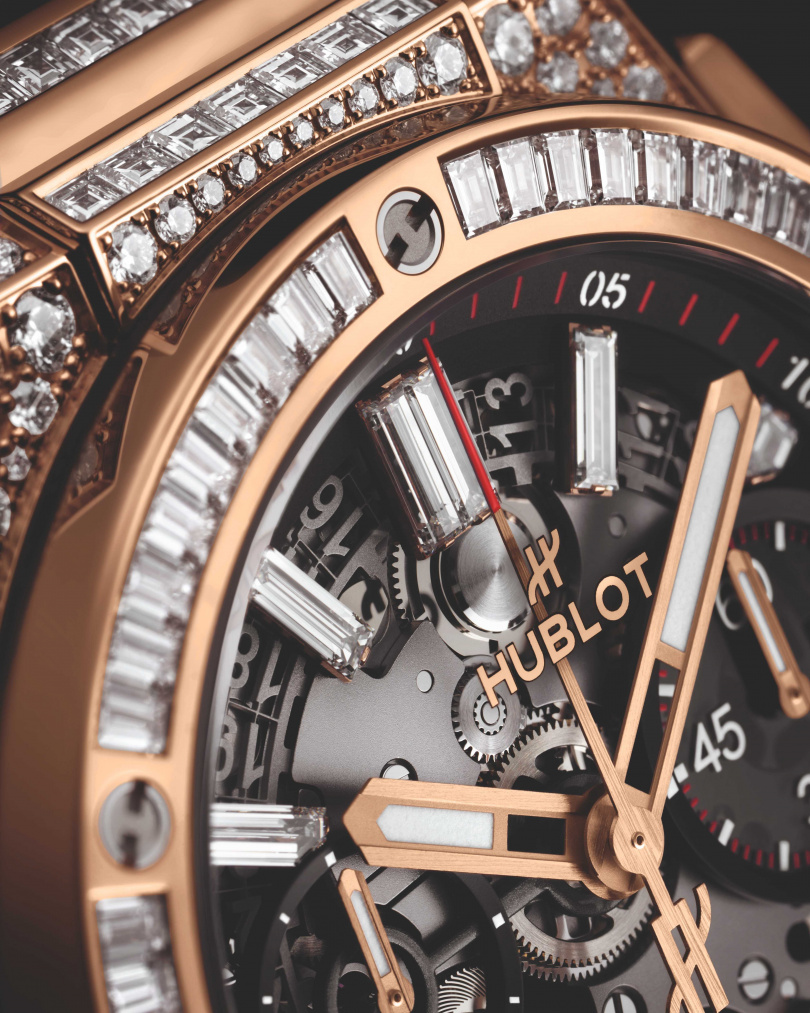 BIG BANG INTEGRATED 皇金方鑽鍊帶計時碼錶（圖／品牌提供）