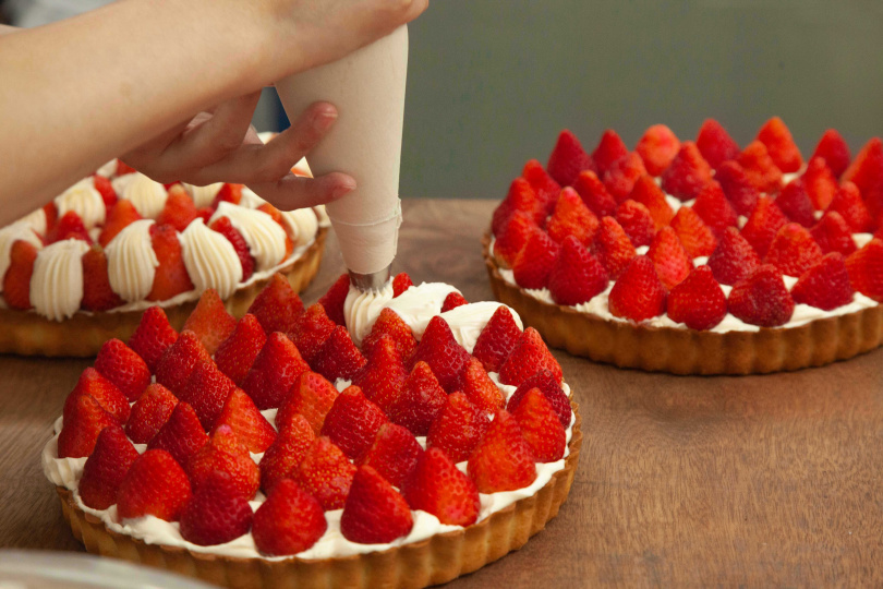 深法草莓季的每種產品都使用大量草莓。(圖／深夜裡的法國手工甜點提供）