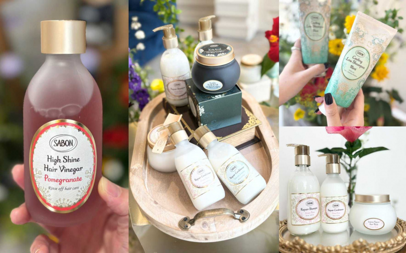 SABON 2025年全面升級植系髮肌護理系列,以死海礦鹽+有機植萃花瓣複方帶來更強大的瞬效修護效果,包含洗髮乳、潤髮乳、髮膜、髮醋通通一起進化!保證洗過一次就會愛上它們。(圖/吳雅鈴攝)