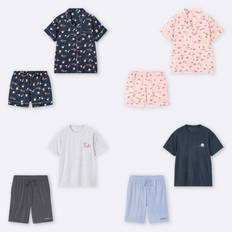 女裝緞面家居服CHIIKAWA/990元,Dry毛巾布家居服組CHIIKAWA/990元(圖/品牌提供)