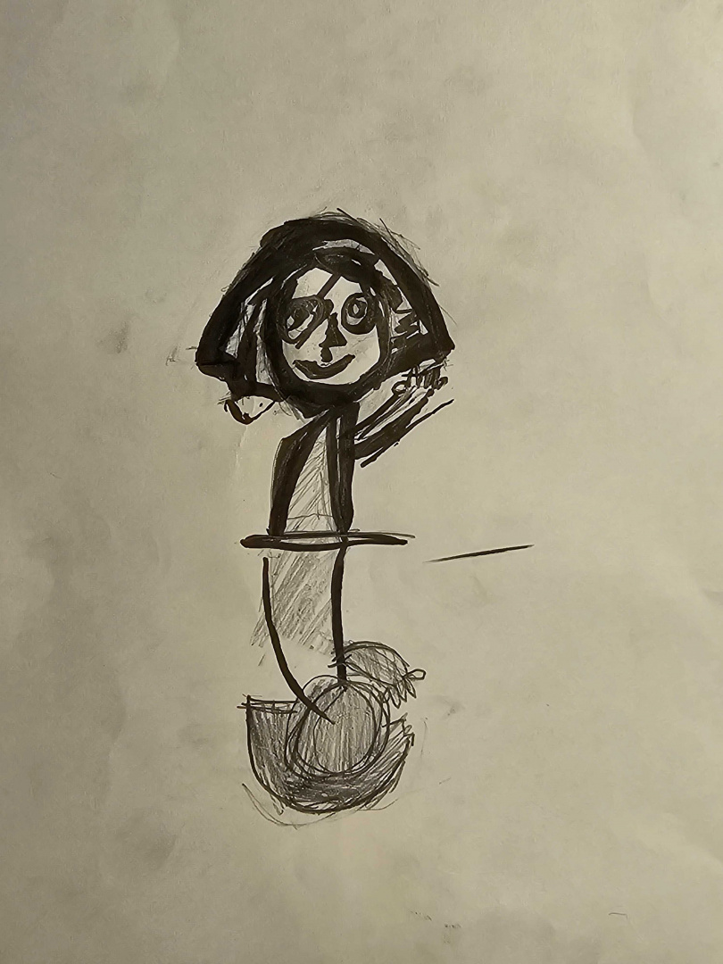 雖然沒有特別學美術，但小兒子也參與插畫力挺黃小柔。（圖／黃小柔提供）