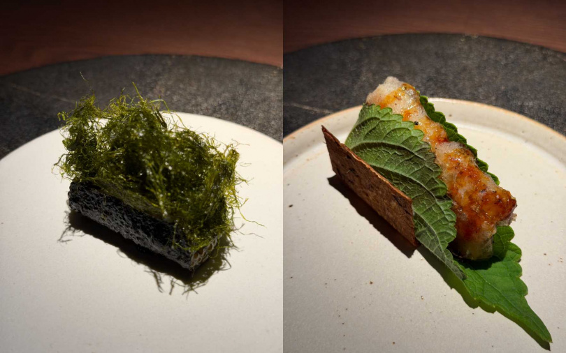 海苔 |魚子醬・干貝;鰻 | 牛蒡・紫蘇。
