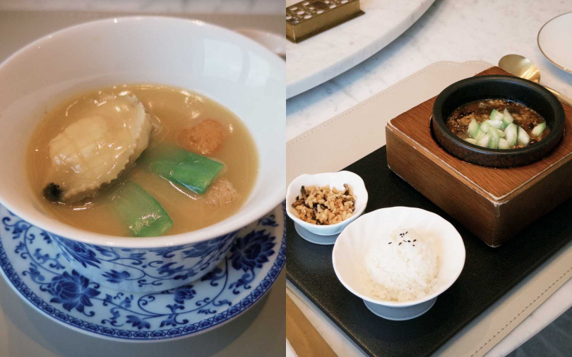 行菜_蓉城燒薈萃;悠韵_乾燒海參蹄筋撈飯。(圖/加七攝)