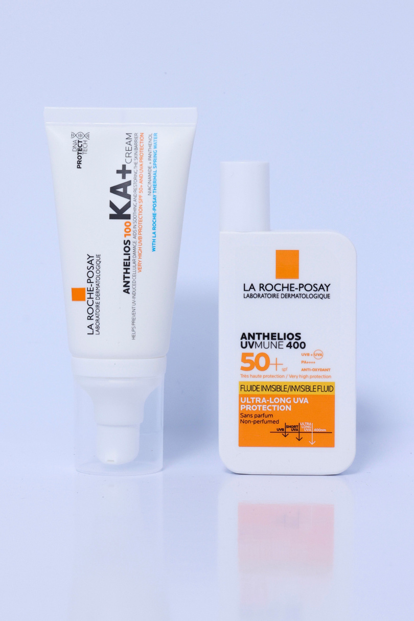 理膚寶水安得利KA+極效防曬乳50ml/910元、安得利清爽極效夏卡防曬液50ml/940元。(圖/品牌提供)