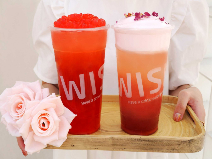 「玫瑰芝芝烤奶」以及「玫瑰烏龍啵啵」，就在3/1於「Mr.Wish鮮果茶玩家」正式開賣！