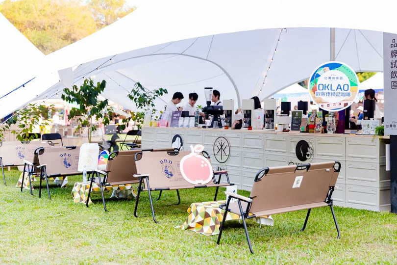 「2023台灣咖啡節」風格野營策展，營造出戶外喝咖啡的情境氛圍，讓民眾有更美好的咖啡體驗。(圖／品牌提供）