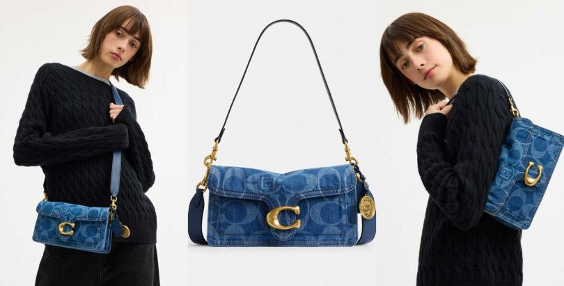 TABBY 26 經典 SIGNATURE 丹寧 COACH CLOT 單肩手袋/18,800元(圖/品牌提供)