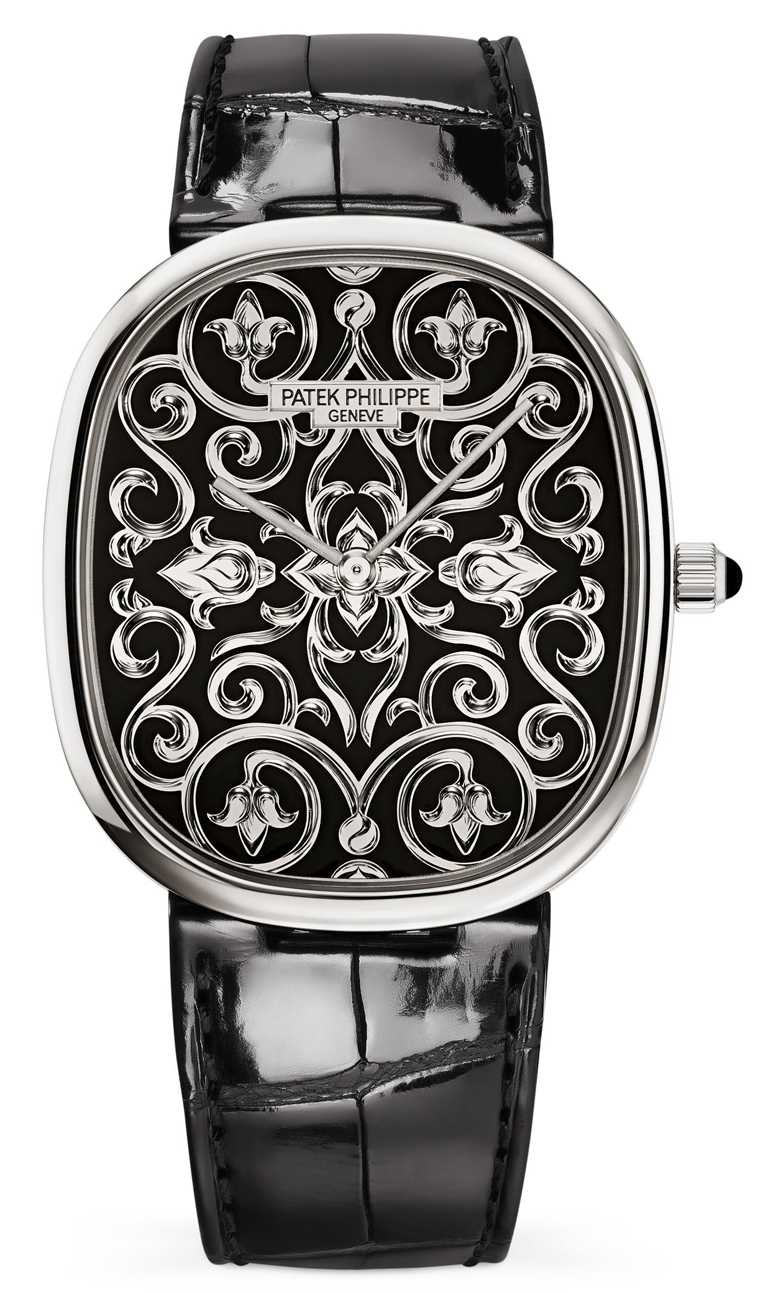 PATEK PHILILPPE「高級工藝白金時計」，編號5738/51G-001╱2,104,000元。（圖╱PATEK PHILILPPE提供）