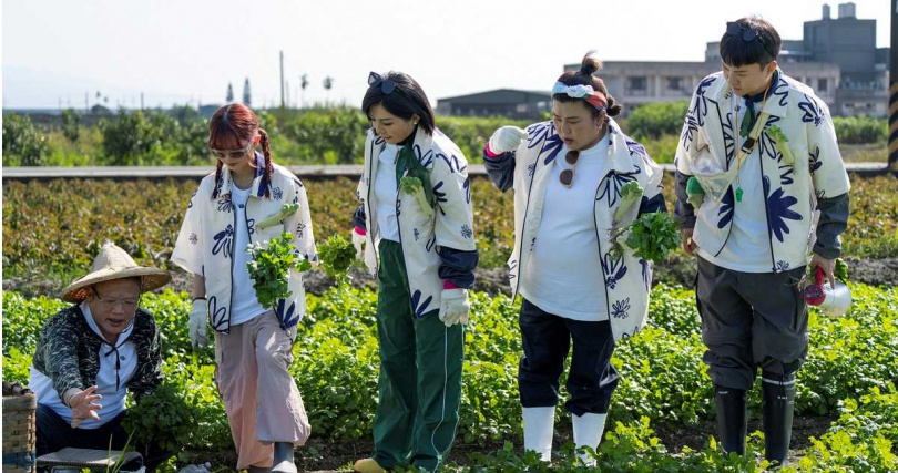 林美秀、王彩樺、許富凱及黃于庭一同前往的香菜的故鄉北斗。(圖/三立提供)