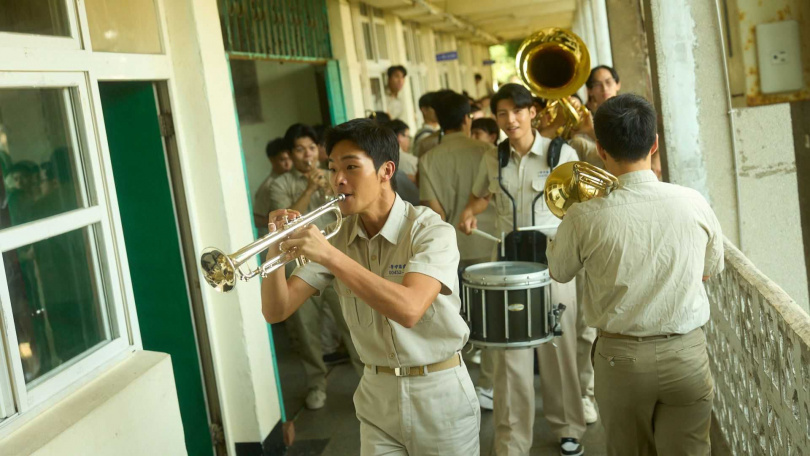 閉幕片《進行曲》找來由兩屆北影「非常新人」牧森、余杰恩及新生代演員劉育仁共演樂旗隊奮力逐夢的青春紀事。(圖/台北電影節提供)
