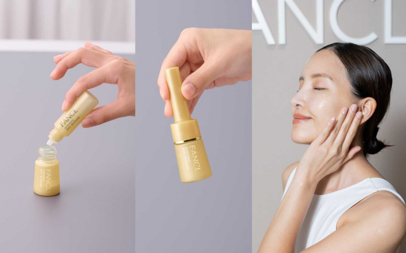 打開瓶蓋，將精華搖勻後倒入APPS粉末中充分混合，再滴出美容液塗抹全臉，即可享受到最新鮮營養的活性成分。（圖／品牌提供）