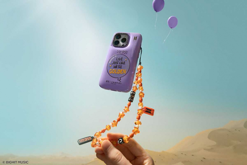 《Permission to Dance》中出現的紫色氣球也將在 CASETiFY 全新夢幻紫立體澎澎手機殼上首次亮相。