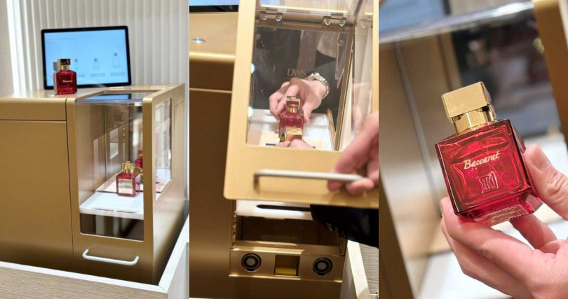可提供兩款英文字體客製化刻字的AI客製化刻字機，因應西洋情人節即將到來，即日起至2/14凡於專櫃購買任一35ml(含)以上香水，即可享有專屬刻字服務。（圖／吳雅鈴攝）
