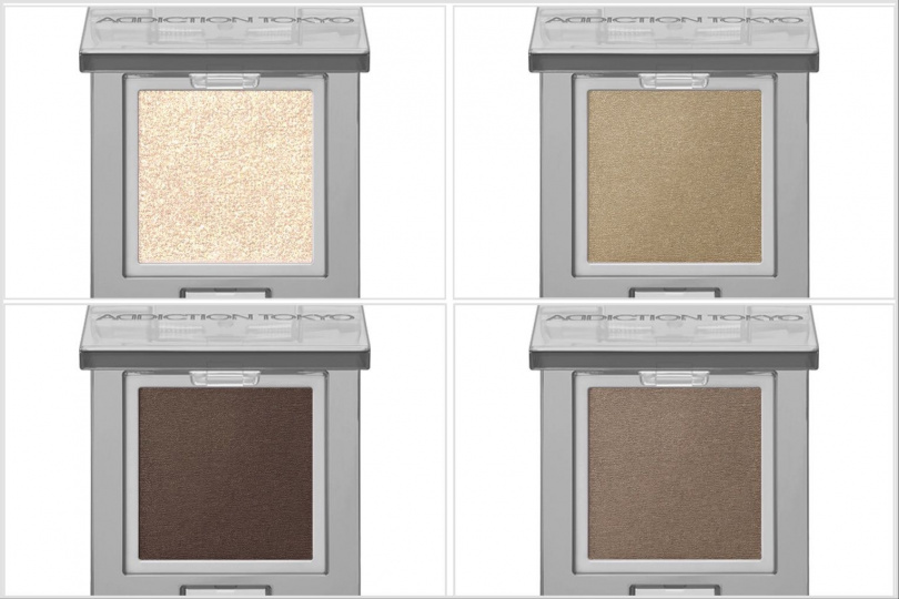 ADDICTION 絢癮無邊際眼采(左上：鑽石光，剩下三個是裸光質地)／640元。（圖/品牌提供）