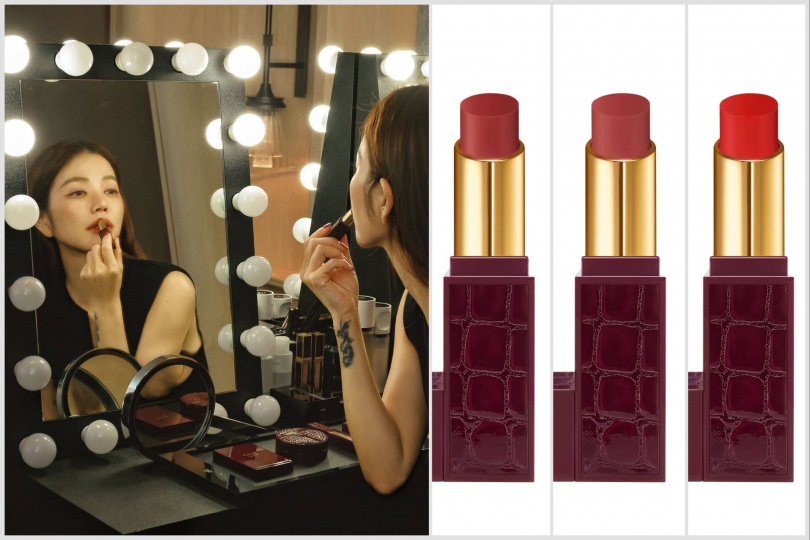 TOM FORD 情慾無花果限定版設計師絲絨霧光唇膏#50,＃52,#16，3g/2,200元。（圖/品牌提供，許路兒ig）