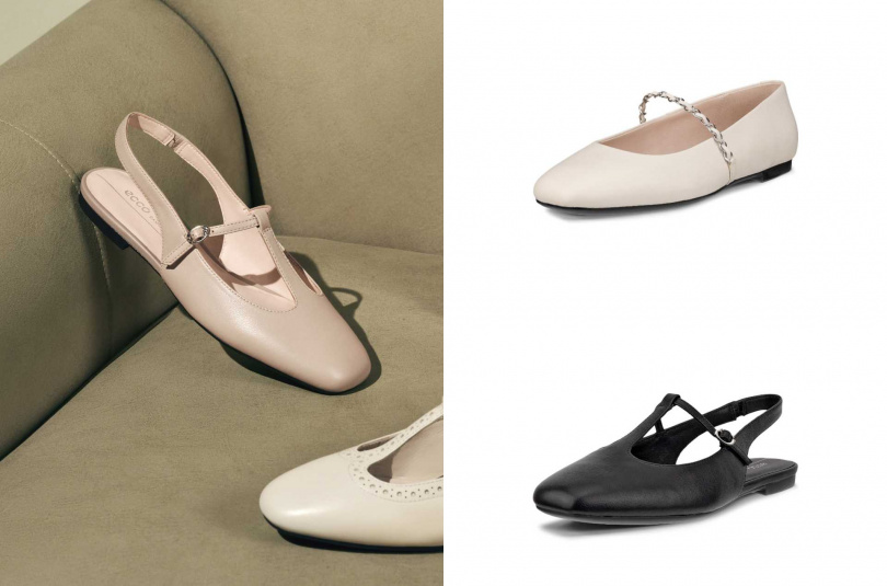 MARGOT銀鍊平底瑪莉珍鞋／5,980元，MARGOT露跟平底瑪莉珍鞋／5,680 元（圖／品牌提供）
