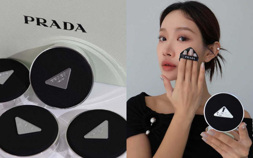 PRADA原生霧光尼龍氣墊粉餅12g／2,850元（圖／取自summa_babe_ IG、取自y._.bling 1 IG）