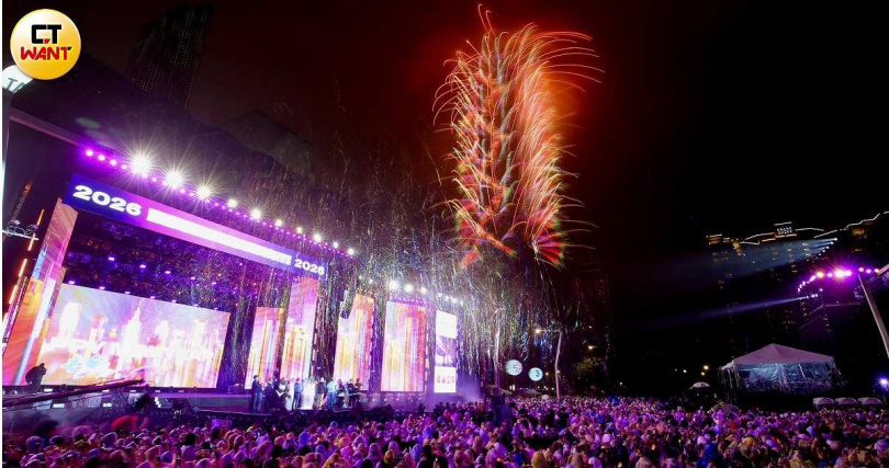 台北跨年收視最高點落在101跨年煙火秀，瞬間收視一舉飆升至4.13。（圖／侯世駿攝）