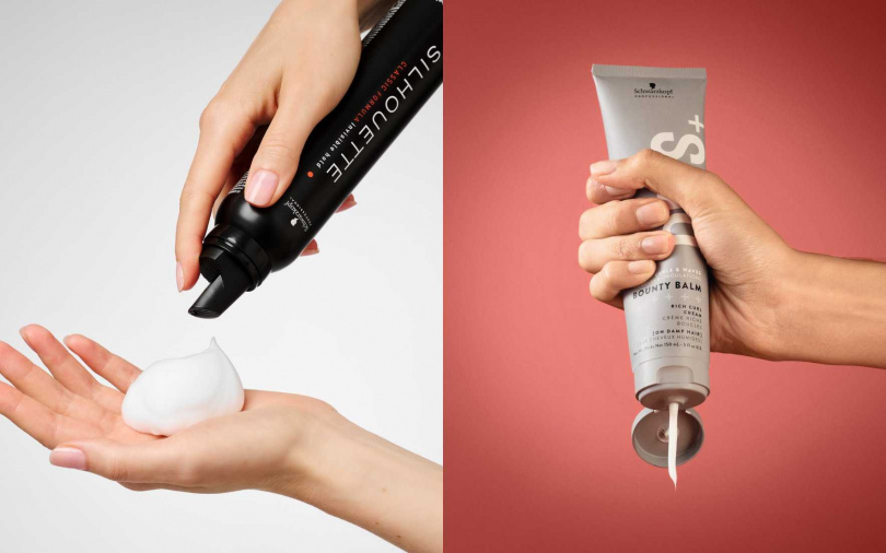 施華蔻專業美髮黑珍珠塑型慕絲500ml／1,000元、施華蔻專業美髮OSiS+絲絨蜜捲霜150ml／880元（圖／品牌提供）