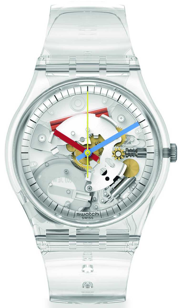 Swatch「Clearly Gent」腕錶，41mm╱2,700元。（圖╱Swatch提供）