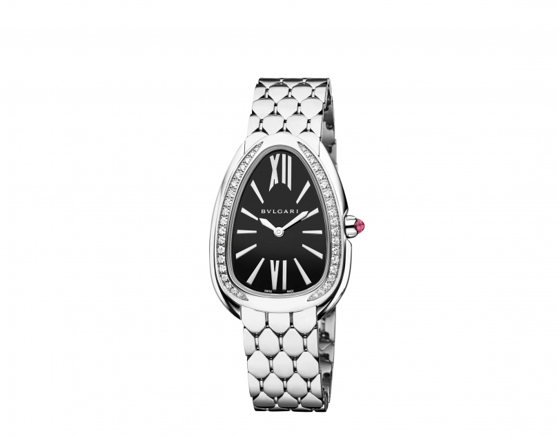 BVLGARI Serpenti Seduttori精鋼腕錶／參考售價新台幣230,000元（圖／品牌提供）