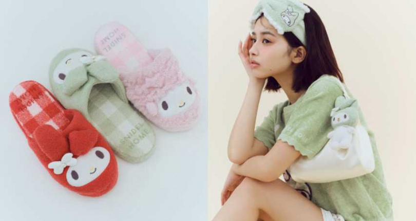 【MY MELODY】針織室內拖/1,620元、髮帶/1,200元、玩偶吊飾 1,500元(圖/品牌提供)