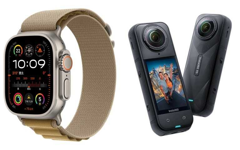 左:Apple Watch Ultra 2/27,900元起;Insta360 X5 8K運動相機/19,490元。(圖/業者提供)