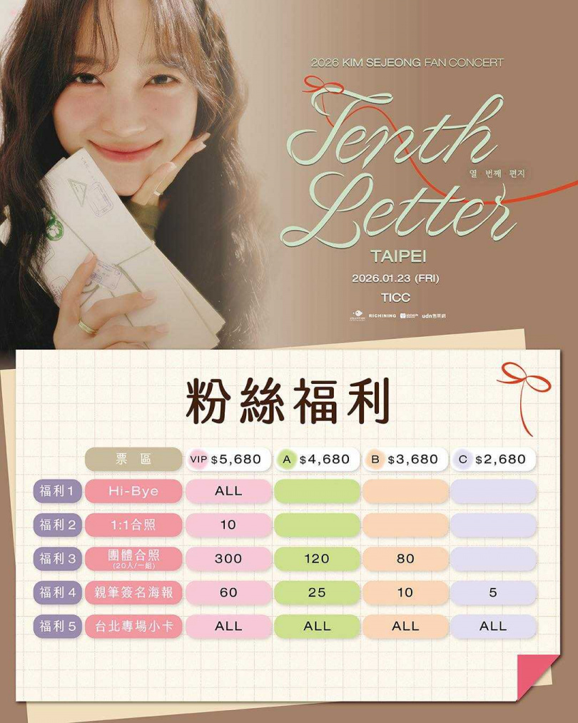 凡購票粉絲皆可獲得台北場專屬小卡。（圖／RICHINING提供）