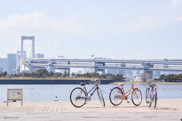 台場海濱公園的美好景致，是自行車友必訪的景點 。