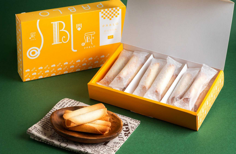 「PABLO起司雪茄捲禮盒」運用細膩製成工法捲起完美適中厚薄度，一口咬下細緻香脆。