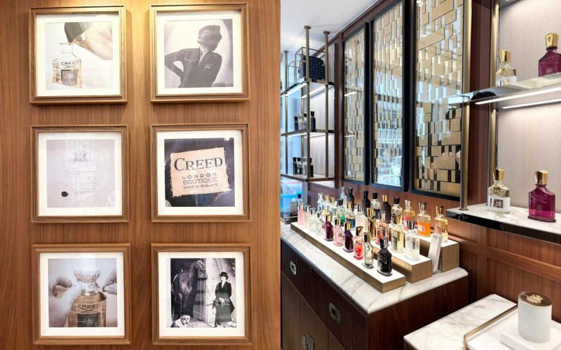 店內還規劃了以「裁縫為始，匠藝為承」為意象的歷史傳承展示區，完整重現 CREED 從倫敦到巴黎的皇室裁縫歷史。（圖／吳雅鈴攝）