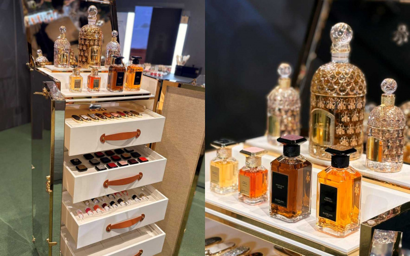 亞洲首度引進的「訂製服務精品箱」，箱中的每個夾層都有客製化服務的材料，從蓋面、綁繩與繩扣都能逐一挑選搭配。（圖／吳雅鈴攝）