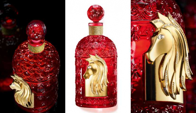嬌蘭 摯紅幸運淡香精 奢鑽金馬蜂印瓶 125ml容量瓶身搭配 30ml 噴霧瓶/19,500元(圖/品牌提供)