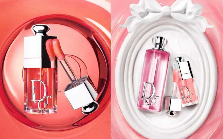 迪奧粉漾水光潤唇釉#041蜜桃粉/#077糖果粉3.2ml／1,400元。（圖／品牌提供）