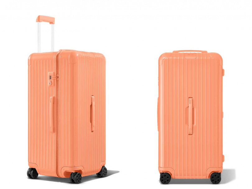 RIMOWA Essential 系列 Trunk Plus Papaya 假日橙行李箱/48,400元(圖/品牌提供)